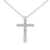 .12ct Diamond Cross Religious Pendant 14KT White Gold