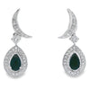 .55ct Onyx Diamond Dangle Earrings 10KT White Gold