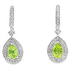 .96ct Peridot Diamond Dangle Earrings 10KT White Gold