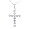 .12ct Diamond Cross Religious Pendant 14KT White Gold