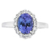 1.55ct Tanzanite Diamond Ring 14KT White Gold
