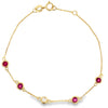 .66ct Ruby Diamond Bracelet 14KT Yellow Gold