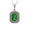 1.08ct Emerald Diamond Fashion Pendants 14KT White Gold