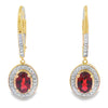 1.41ct Garnet Diamond Dangle Earrings 10KT Yellow Gold