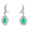 Chalcedony Diamond Dangle Earrings 10KT White Gold