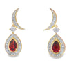 .62ct Garnet Diamond Dangle Earrings 10KT Yellow Gold
