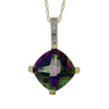 Treated Topaz Diamond Fashion Pendants 10KT Yellow Gold
