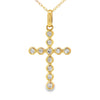 .20ct Diamond Cross Religious Pendant 14KT Yellow Gold