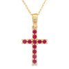 .29ct Ruby Cross Religious Pendant 14KT Yellow Gold