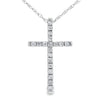 .13ct Diamond Cross Religious Pendant 14KT White Gold