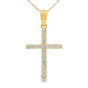 .30ct Diamond Cross Religious Pendant 14KT Yellow Gold