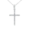 .13ct Diamond Cross Religious Pendant 14KT White Gold