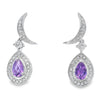 .48ct Amethyst Diamond Dangle Earrings 10KT White Gold
