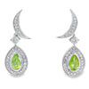 .52ct Peridot Diamond Dangle Earrings 10KT White Gold