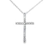 .10ct Diamond Cross Religious Pendant 14KT White Gold