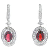 1.20ct Garnet Diamond Dangle Earrings 10KT White Gold