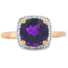 1.34ct Amethyst Diamond Ring 10KT Yellow Gold