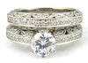 .54ct Antique Style Engagement Ring Set 18KT White Gold