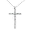 .19ct Diamond Cross Religious Pendant 14KT White Gold