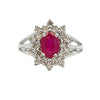 1.65ct Ruby Diamond Ring 14KT White Gold