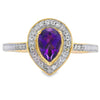 .42ct Amethyst Diamond Ring 10KT Yellow Gold