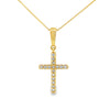 .08ct Diamond Cross Religious Pendant 10KT Yellow Gold