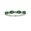 Emerald Diamond Fashion band rings 14KT White Gold