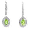 1.21ct Peridot Diamond Dangle Earrings 10KT White Gold
