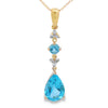 Blue Topaz Diamond Fashion Pendants 10KT Yellow Gold