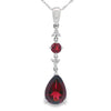 2.25ct Garnet Diamond Fashion Pendants 14KT White Gold