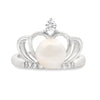 FW Pearl Cubic Zirconium Ring Sterling Silver
