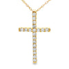 .24ct Diamond Cross Religious Pendant 14KT Yellow Gold
