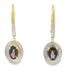 .81ct Quartz Diamond Dangle Earrings 10KT Yellow Gold