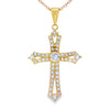 Topaz Cross Religious Pendant Sterling Silver