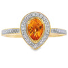 .50ct Citrine Diamond Ring 10KT Yellow Gold