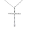 .11ct Diamond Cross Religious Pendant 14KT White Gold