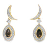.47ct Quartz Diamond Dangle Earrings 10KT Yellow Gold