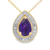 Amethyst Diamond Fashion Pendants 10KT Yellow Gold