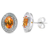 .91ct Citrine Diamond Earrings 10KT White Gold