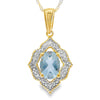 Aquamarine Diamond Fashion Pendants 10KT Yellow Gold