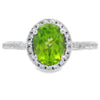 Peridot Created Sapphire Ring Sterling Silver