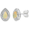 .26ct Opal Diamond Earrings 10KT White Gold