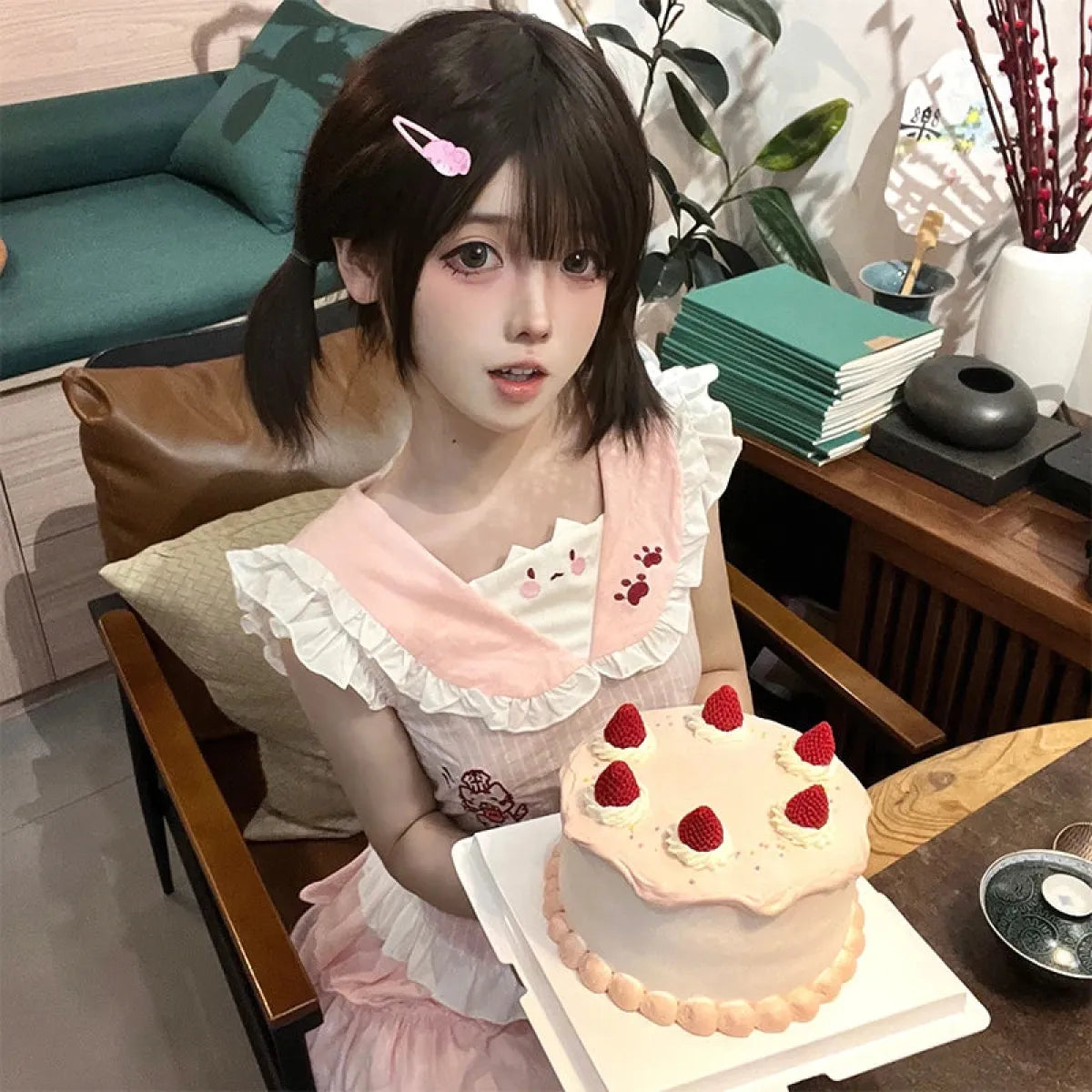 Kawaii Pink Sailor Collar Vest – Japanese Harajuku Y2K Cute Women's T-Shirt