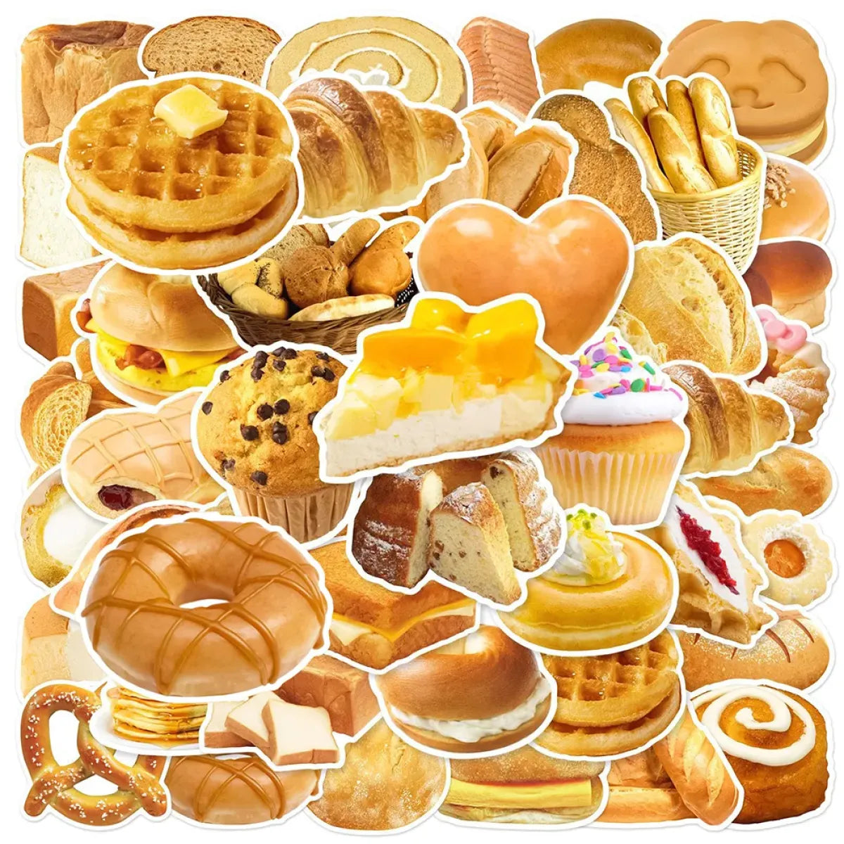 Kawaii Bread Food Stickers Pack - Cute Scrapbooking & Car Decals