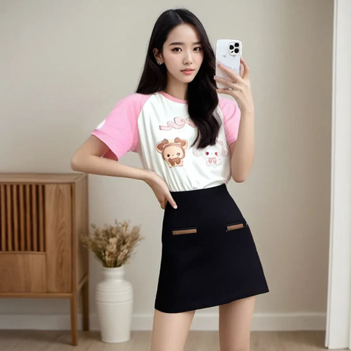 Kawaii Bunny Print T-Shirt – Harajuku Yume Cute Aesthetic