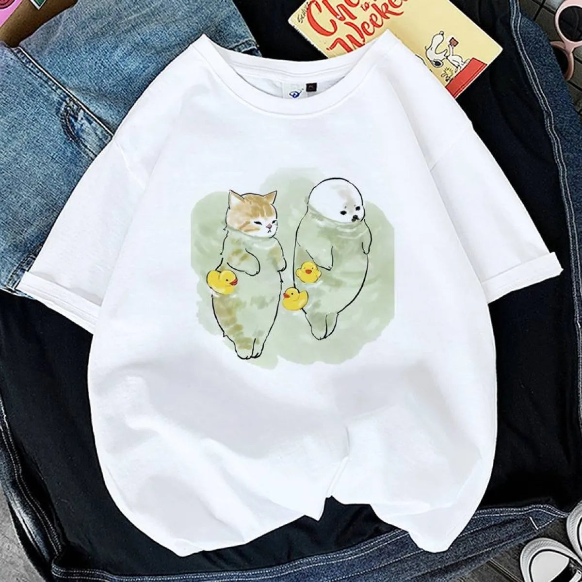 Kawaii Cat Graphic Tees