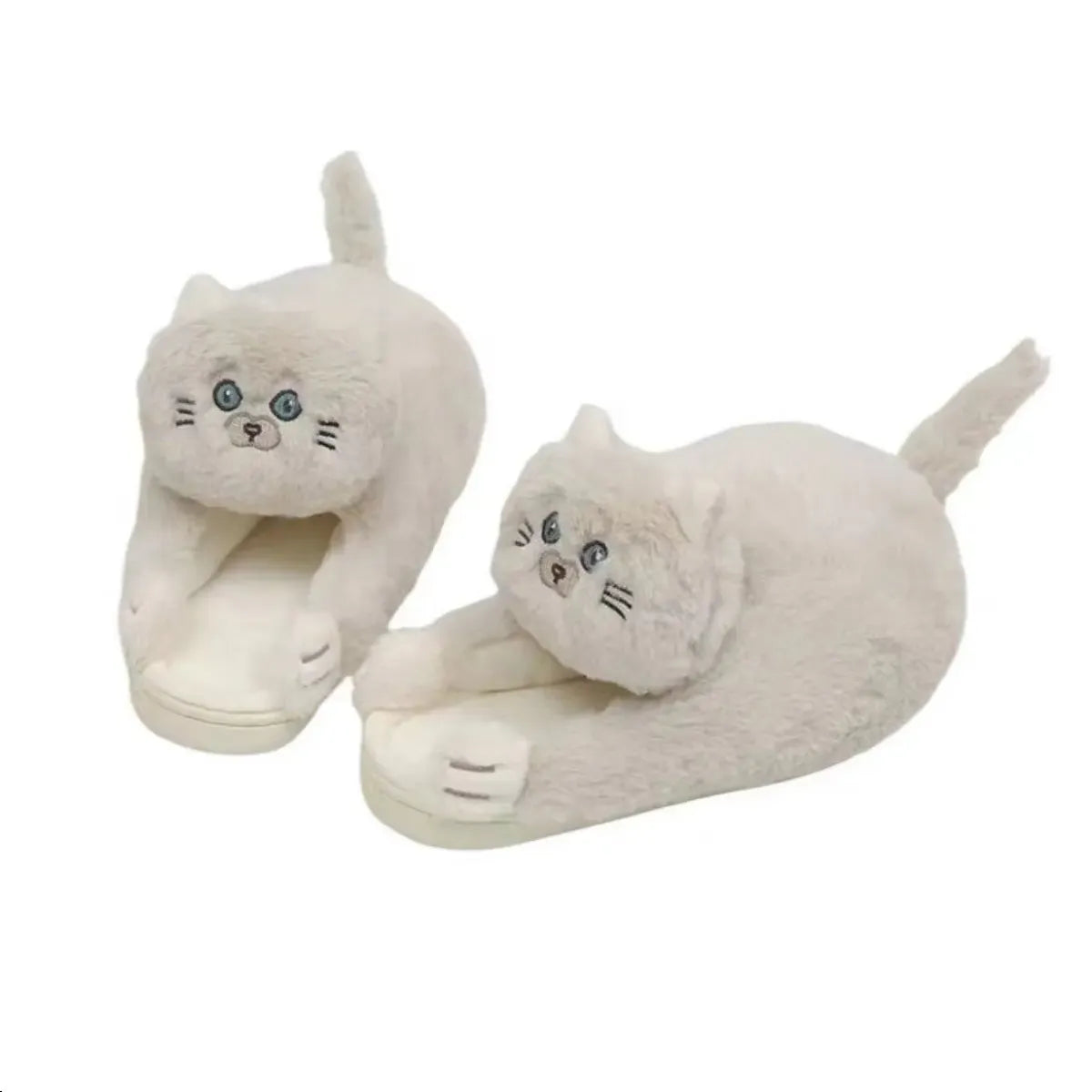 Kawaii Cat Winter Slippers for Women & Men