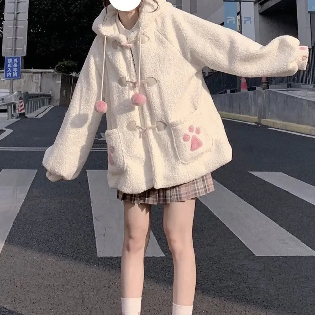 Kawaii Harajuku Style Cat Paw Winter Coat
