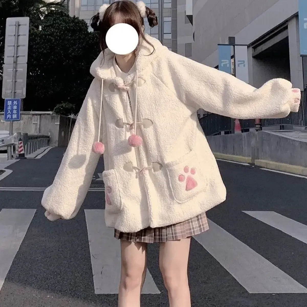Kawaii Harajuku Style Cat Paw Winter Coat