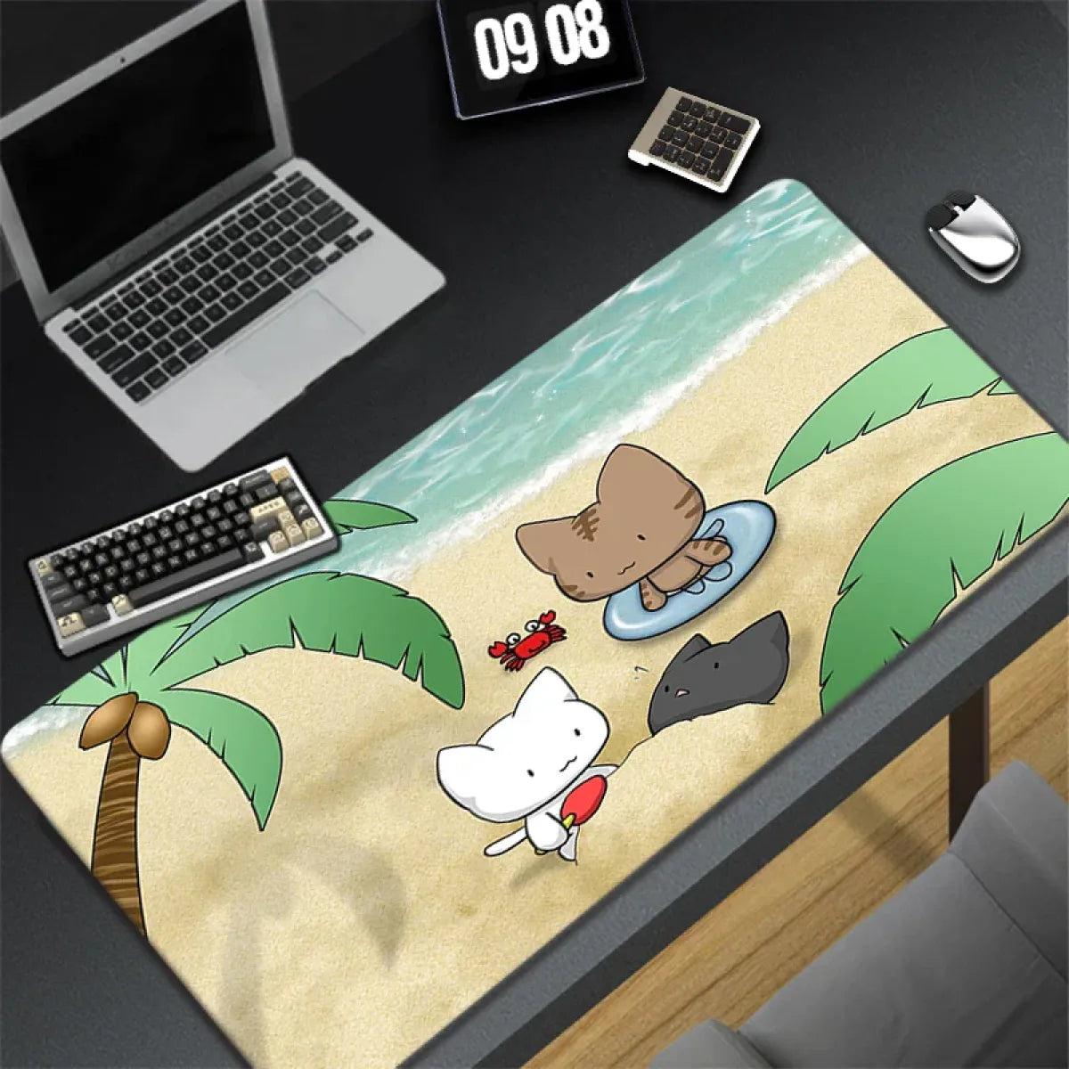 Kawaii Office Desk Mat - Adorned with Cute Cat Designs